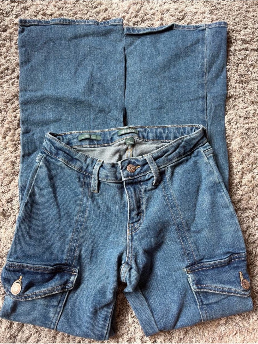 wild fable Blue Bootcut Cargo Jeans